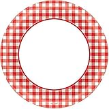 Amscan Picnic Gingham Party Round Plates, 8.5