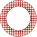 Disposable Classic Picnic Red Gingham Border Round Plates Party Tableware, Paper, 8", Pack of 40