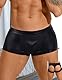 ohyeahlady Sexy Ouvert Slip Mann Dessous Herren Sissy Kleidung für Crossdresser Gay Unterwäsche Erortische Jocksrap Große Größen Reizwäsche Unterhosen Pouch Underwear PU Leder Briefs Schwarz XL