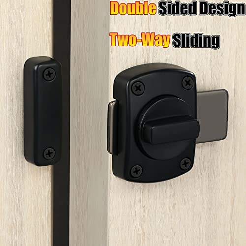 Alise Gate Latch,Slide Bolt Latches Lock,Safety Double Sided Gate Hardware,Ms110U-B Black Finish #TOP3