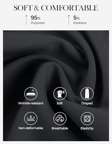 GRACE KARIN High Waisted Wide Leg Pants Women Lightweight Dress Slacks Teacher Office Commute Trousers Dark Grey Small — view 4