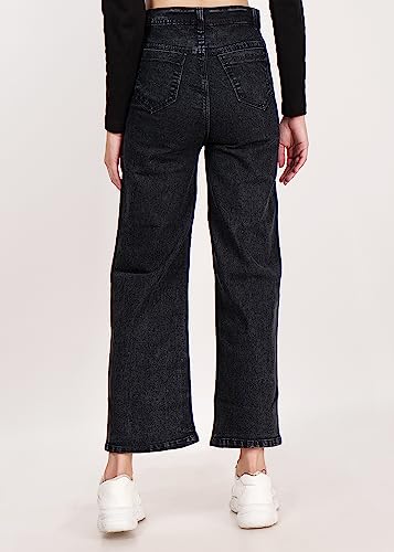 Image of High Waist Bell Bottom Women Denim Jeans |Regular Fit Casual Wear /Office Wear| Jeans with Front 5 Button| Comfy Stylish Trendy Bell Bottom