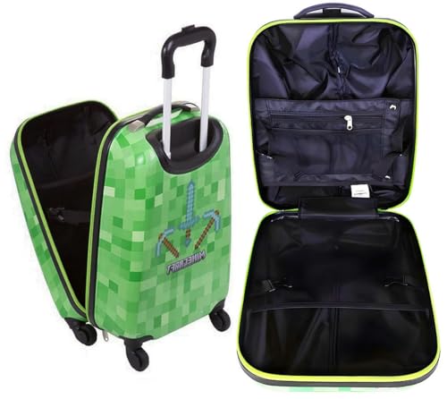Mala De Bordo 10kg Minecraft Pequena Infantil Viagem Mochila Escolar Rígida Rodinhas 360° Pequena AN