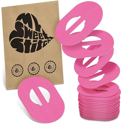 MySweetStitch - 25 x Parche Enlite Guardian, Overpatch Ø 80 x 65 mm, interior Ø 10 mm, protector sensor, parches sensor, impermeable, transpirable, suave para la piel, Rosa