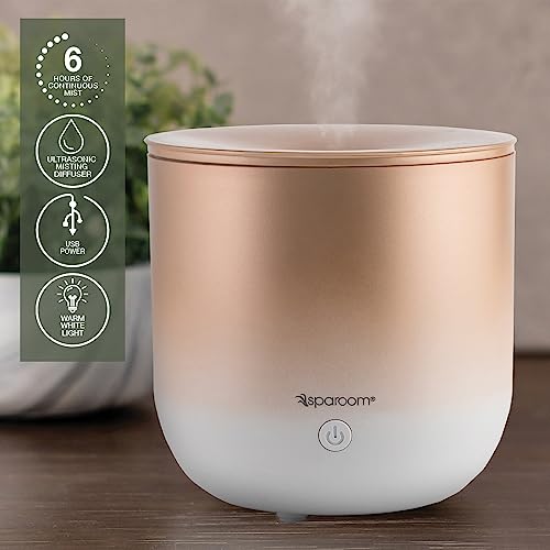 Sparoom Vela Essential Oil Diffuser, 150 Ml With 3 Light Modes And Usb Adapter (Rose Gold) #TOP2