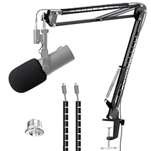Perfectly Designs - Suspension Shure SM7B boom arm hold your mic in any position you want. No sag, just rock solid. Shure SM7B pop filter as a screen to protect the capsule from saliva and dirt. It's a good choice for outdoor and indoor recording. NO...