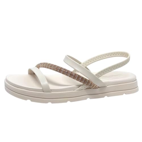 Moleca, Sandália Moleca Com Strass Original Confortável Calce Facil Cor:Branco;Tamanho:37