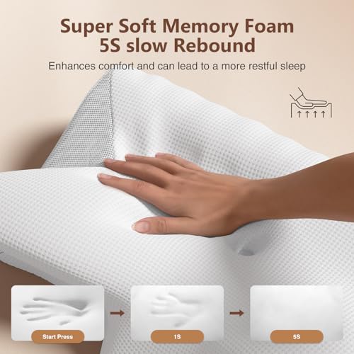 TailsUp Cervical Neck Pillow Neck Pain Relief, Adjustable Ergonomic Memory Foam Pillow for Neck and Shoulder Pain Relief, Orthopedic Contour Support Pillows for Side Sleepers, Back & Stomach Sleepers - Thumbnail 5