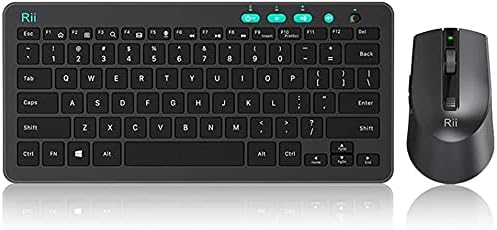 Rii RKM709 2.4 Gigahertz Ultra-Slim Wireless Keyboard and Mouse Combo, Multimedia Office Keyboard for PC, Laptop and Desktop,Business Office(Black)