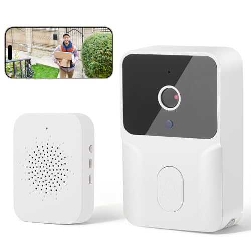 Hoyiyobi Videoportero inalámbrico 1080p con WiFi y aplicación, Timbre Inalámbrico con Cámara, Timbre Exterior con vídeo, Resistente al Agua IP65, Audio de 2 Vías, visión Nocturna, Solo WiFi 2.4G