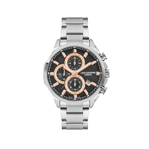 Lee Cooper Herrenuhr Schwarz- Elegante Armbanduhr Herren | Premium Uhr Herren | Stilvolle Herrenuhren Wasserdicht