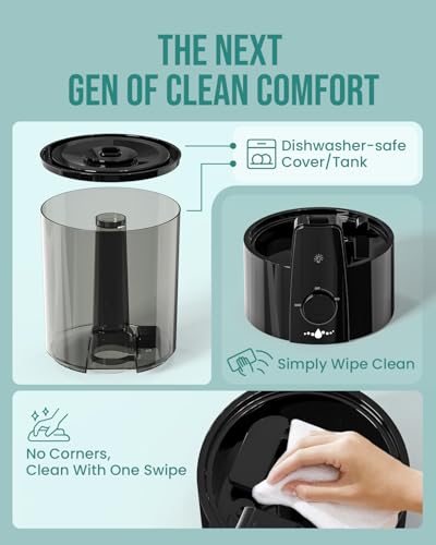 Kaxidol Humidifiers for Bedroom,1.06Gal(4L) Dishwasher Safe Design Easy to Clean, 3-in-1 Humidifier & Aroma Diffuser & Night Light,Top Fill,360° Ultra-Fine Spray,Auto Shut-Off,Home,Baby Nursery,Black - Image 6