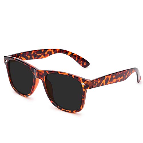 Fuisetaea Outdoor Retro Distance Polarized Myopia Sonnenbrille -1.00 Driving Tinted Grey Nearsighted Brille