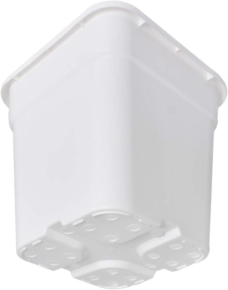 Plant Nursery Pot 10-Pack 3 Gallon Square Plastic Garden Planter Pots Flower Seedling Injection Molded Container Seed Starting Pot Set for Indoor Outdoor Plants Seedlings Vegetables White