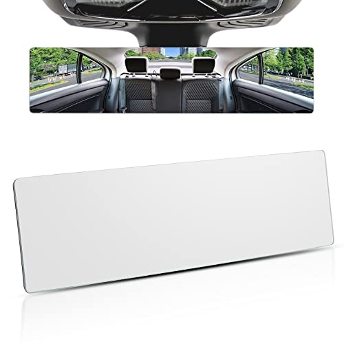 Joytutus Rear View Mirror, Universal 11.81 Inch Frameless Panoramic Convex Rearview Mirror, Interior Clip-On Wide Angle Rear View Mirror To Reduce Blind Spot Effectively For Car Suv Trucks - Clear #TOP5