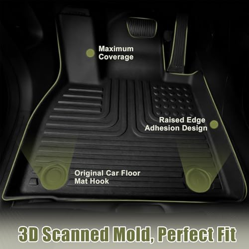 Priprilod Floor Mats Fit for Lexus IS200t/IS250/IS300/IS350 2015-2024 2025 2026 All Weather Protector TPE Floor Liners Custom Fit Car Mats Non-Slip,Rear-Wheel Drive only,RWD,2WD - Image 6