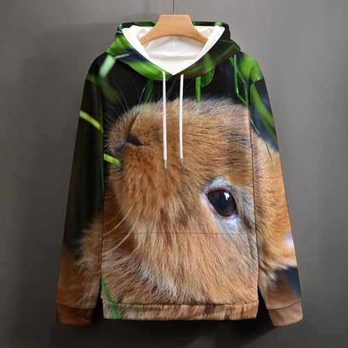 Sweat à capuche lapin mignon UMENG, pull décontracté pour vos journées cocooning