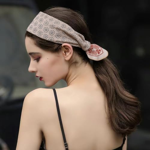 Cotton-Blend Bandana, Head Scarf, Headband, Head wrap, Hair Neck Scarf for Women 22 x 22 inch2