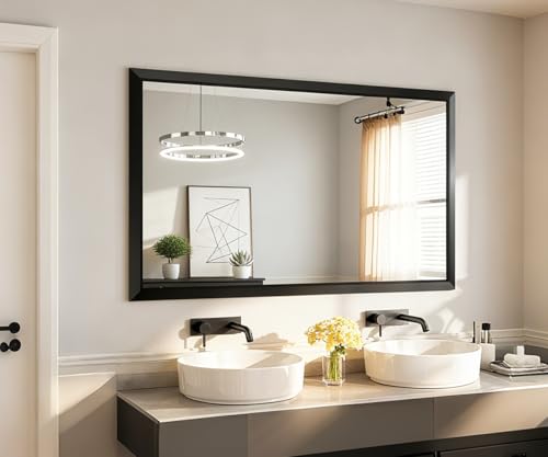 SMIROR 55x40 Matte Black Bathroom Vanity Mirror for Over Sink by SMIROR - Used condition - Image 6