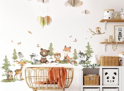 Vinilos decorativos animales de jungla para habitación infantil