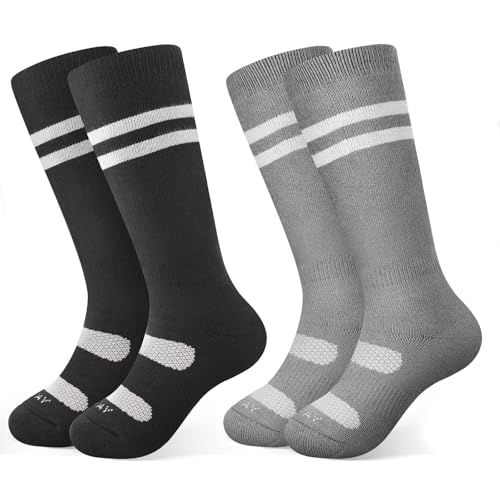 [Findway] 【2足組】 スキーソックス キッズ スキー靴下 子供 厚手 吸汗・速乾 抗菌・防臭 防寒保温 スノボー 靴下 子供 スキー用 アウトドア スポーツ 冬用 快適 耐久性 伸縮性 通気性 3歳から大人まで対応