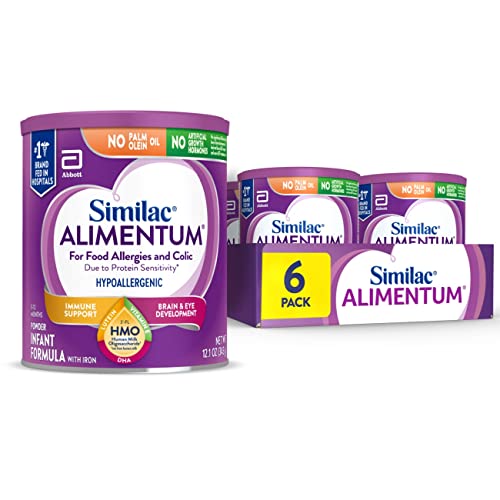 Image of Similac Alimentum with 2’-FL HMO Hypoallergenic Infant Formula, for Food Allergies and Colic,* Suitable for Lactose Sensitivity, Baby Formula Powder, 12.1-oz Value Can, Pack of 6