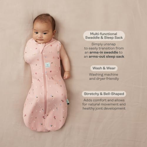 Image of ergoPouch Cocoon Swaddle Sleep Sack, 3-6 Months, 1.0 TOG, Daisies | Better Sleep for Baby, Gentle Snug Fit Helps Calm Startle Reflex, Made for Arms In /Out Sleeping, Soft Breathable Fabric