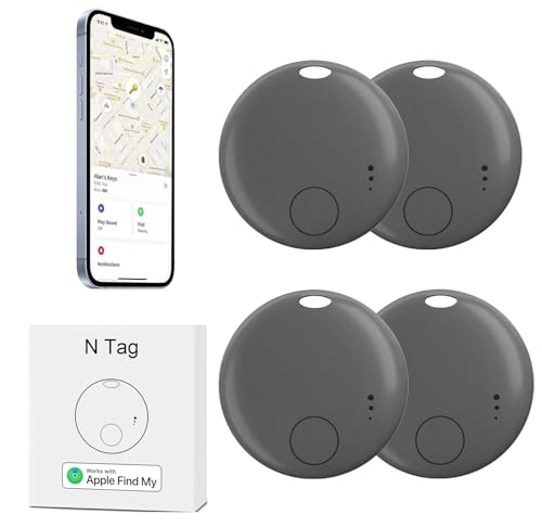 Air Tracker-4Pack,Smart Bluetooth Tracker,Item Finder Work with Apple Find My (iOS only),Luggage Tracker,Keys Finder Wallet,Bags,Pets, Locator Tracking Device for Home Outdoor Tracking Device