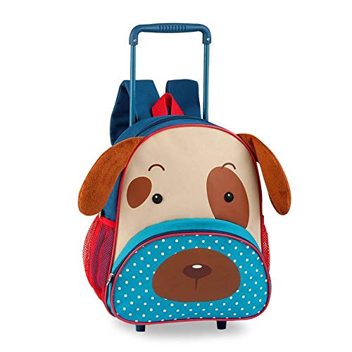 Kit Mochila De Rodinha + Lancheira Infantil Animais Cachorro