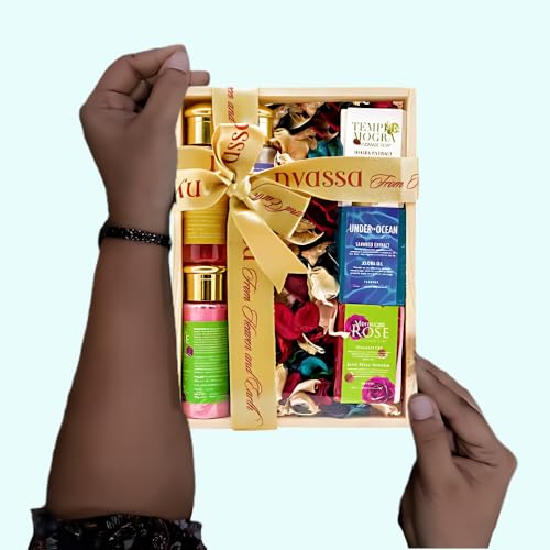 Image of NYASSA Luxury Wooden Gift set | Organic Handmade Soaps, Shower gel, Shampoo & Conditioner, Body Lotion | Ideal Gift Set for all Special Occasions - Pack of 7