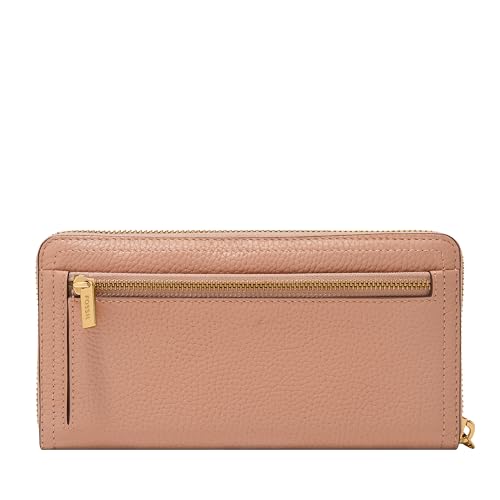 Image of Fossil Women's Logan Leather RFID-Blocking Zip Around Clutch Wallet with Wristlet Strap for Women