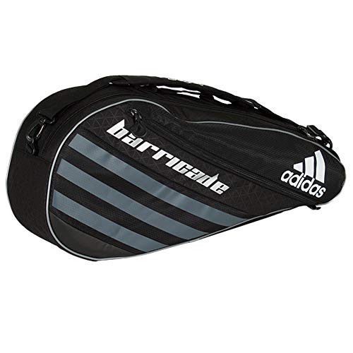 adidas Unisex Barricade IV Tour 3 Racquet Bag, Black/Dark Silver, ONE SIZE