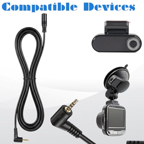 Image of Backup Dash Camera Extension Cable, 2.5mm Dash Cam Extension Cable, 2.5mm Backup Camera Extensions Cord for 4pin 5pin Dashcam (6ft)