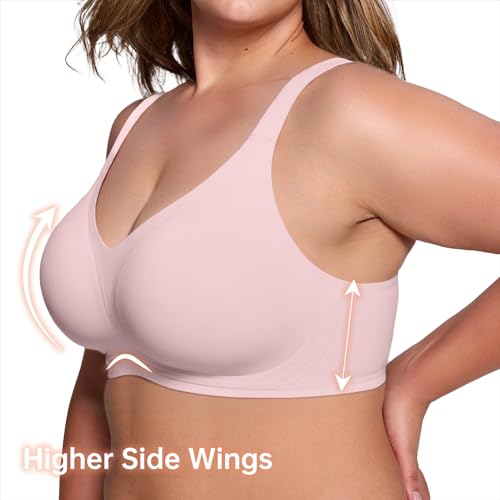 Image of LetsJoli Wireless Bras for Women No Underwire Full Coverage Push Up Bra Support Plus Size Bras for Older Women Bralettes
