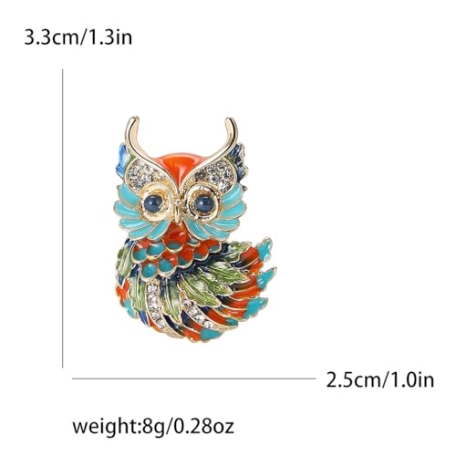 Image of Owl Brooch Pins for Women, Blue Eyes Owl Brooch Pin, Cute Owl Animal Brooch Lapel Pin, Bohemian Owl Bird Brooches Pins for Women Hat Bag Suit Dress Accessories Jewelry