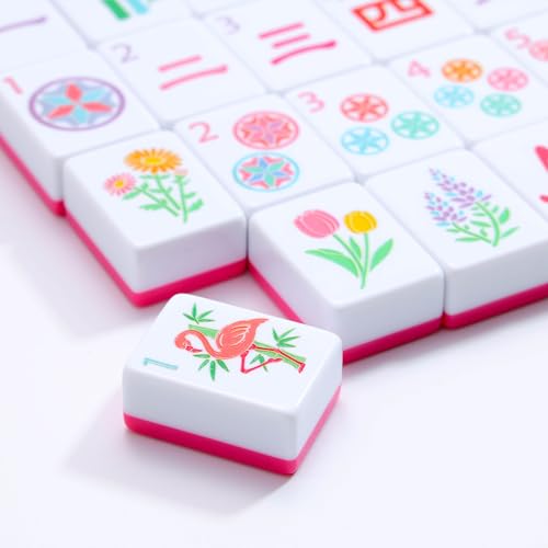 Juego de Mahjong Americano con 160 fichas y accesorios miniatura 5