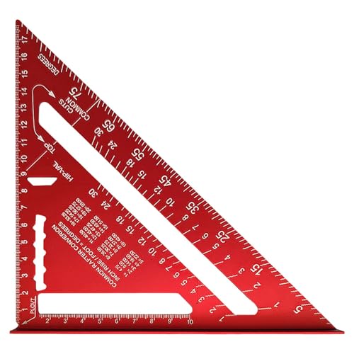 Carpenters Speed S-quare 7 inch Metric Triangle Ruler Carpenters Square with 14 Types of Drill Holes Aluminum Alloy Carpenters Tools Triangle Ruler Protractor for Angle Measuring Marking