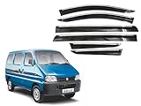 CAR SAAZ Unbreakable Chrome Line Door Visor for Eeco (Set of 6Pcs) | Wind Deflector | Rain Guard