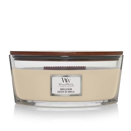 WoodWick vela aromática en forma de elipse, grano de vainilla