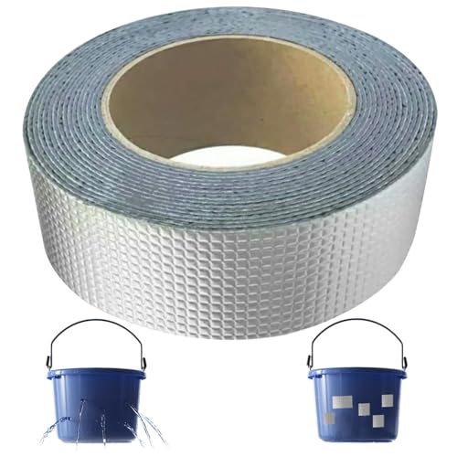 Cinta a prueba de agua para fugas 2 x39.4 pulgadas papel de aluminio butyl butyl techo de techo de autoadhesivo reparación de grietas para parpadear tira de sellador para reparar canalones y agujeros