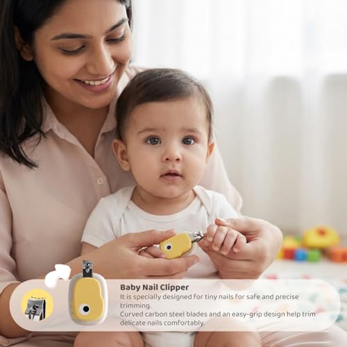 Image of Haus & Kinder Baby Grooming Kit | 5 in 1 Newborn Care Set with Nail Clipper, Scissors, File & Tweezer | Safe Stainless Steel & BPA-Free | TinyTrims