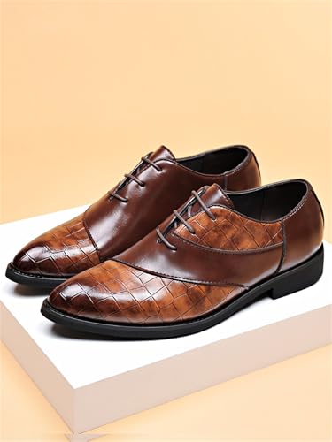 Men's Trendy Dress Shoes Business Formal Lace-up Oxfords Modern Casual Derby Shoes4