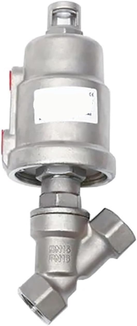 1PCS DN15 Pneumatic Seat Valve 16bar Normally Closed Actuator Angle Seat Valve for Steam and Oil Applications(Closed-Double)