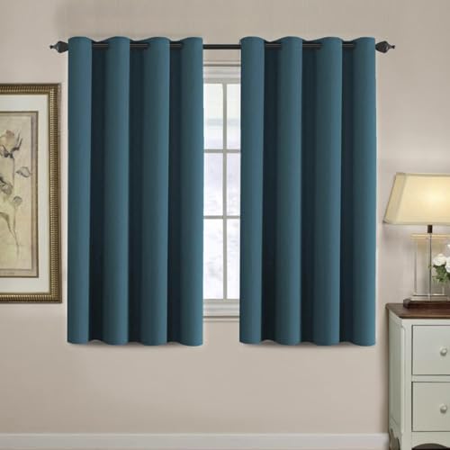 Image of H.VERSAILTEX Blackout Curtain for Living Room Thermal Insulated Window Treatment Curtain Extra Long 54 inch Length Energy Saving Solid Grommet Top Blackout Drape, One Panel, Dark Teal