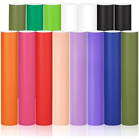 AHIJOY Matte Adhesive Vinyl Bundle 12"x12" Permanent Vinyl Sheets for Silhouette Cameo,15 Pastel Colors Pack 2 Cover