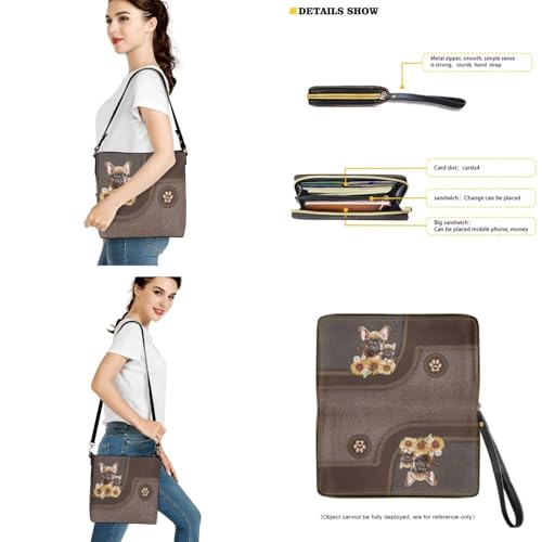 Image of Bucket Crossbody Bag Set for Women Lady, Leather Purse and Wallet Set Large Bucket Bag with Wallet