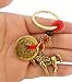 TUDUHUT Chinese Zodiac Horse Key Chain with Brass Coins Keychain Key Rings for Fortune Longevity Wealth Success