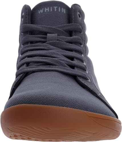 Image of WHITIN Men's Wide Hi-top Minimalist Barefoot Sneakers | Zero Drop Sole | Cushioned Ankle Support