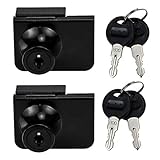 LC LICTOP Zinc Alloy No Drill Glass Door Lock Double Door Display Cabinet Lock with Keys (409- Key...