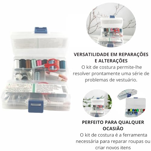 【Kit De Costura 33 Peças 】 P/Viagem Botão 33 Peças Mais Estojo, Kit Costura Profissional, Linhas,Agu